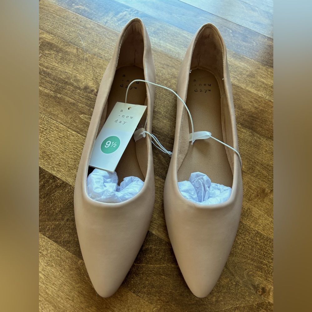 A New Day pointed toe ballet flats, size 9.5. NWT.